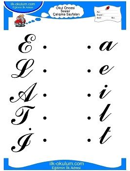 Çocuklar İçin Ses harf Çalışma Sayfaları 